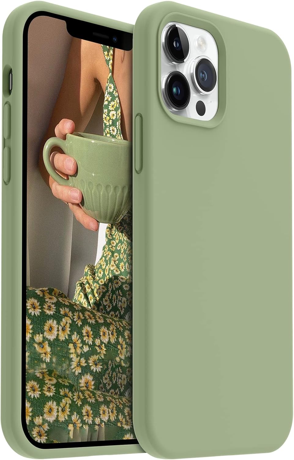 AOTESIER Compatible with iPhone 12 Pro Max Phone Case, Liquid Silicone Case with...