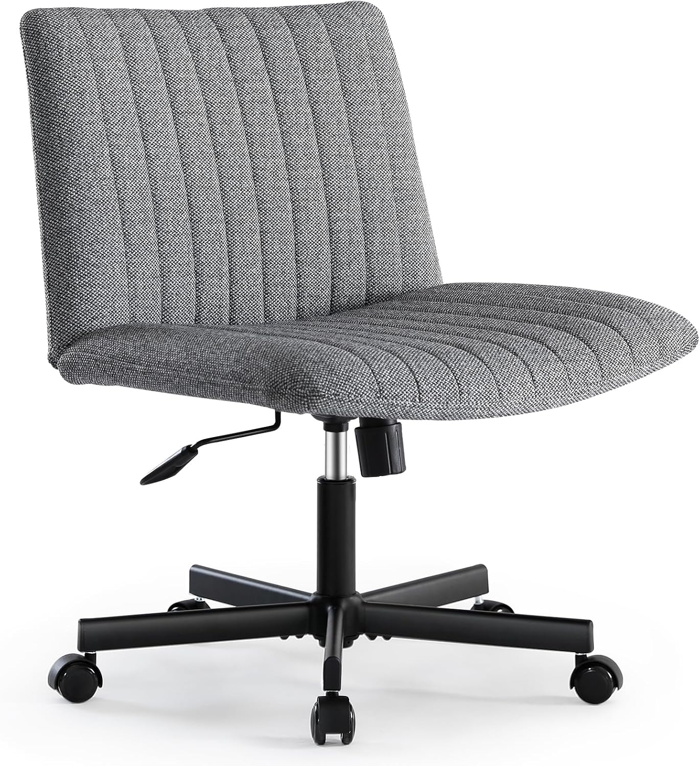 LEAGOO Cross Legged Office Chair, Armless Wide Desk Chair with Wheels, 120° Rock...