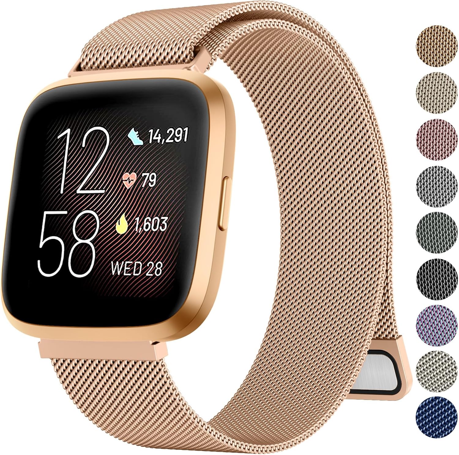 Tobfit Metal Strap for Fitbit Versa 2 Straps/Fitbit Versa Lite Strap/Fitbit Vers...