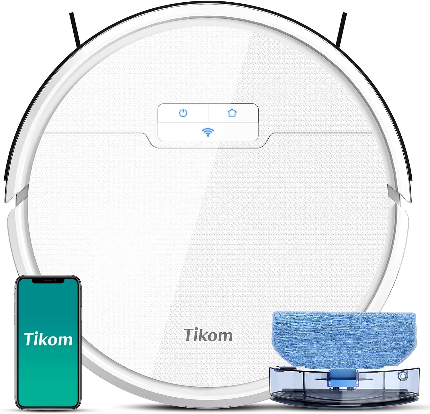 Tikom Robot Vacuum and Mop, G8000 Robot Vacuum Cleaner, 2700Pa Strong Suction, S...