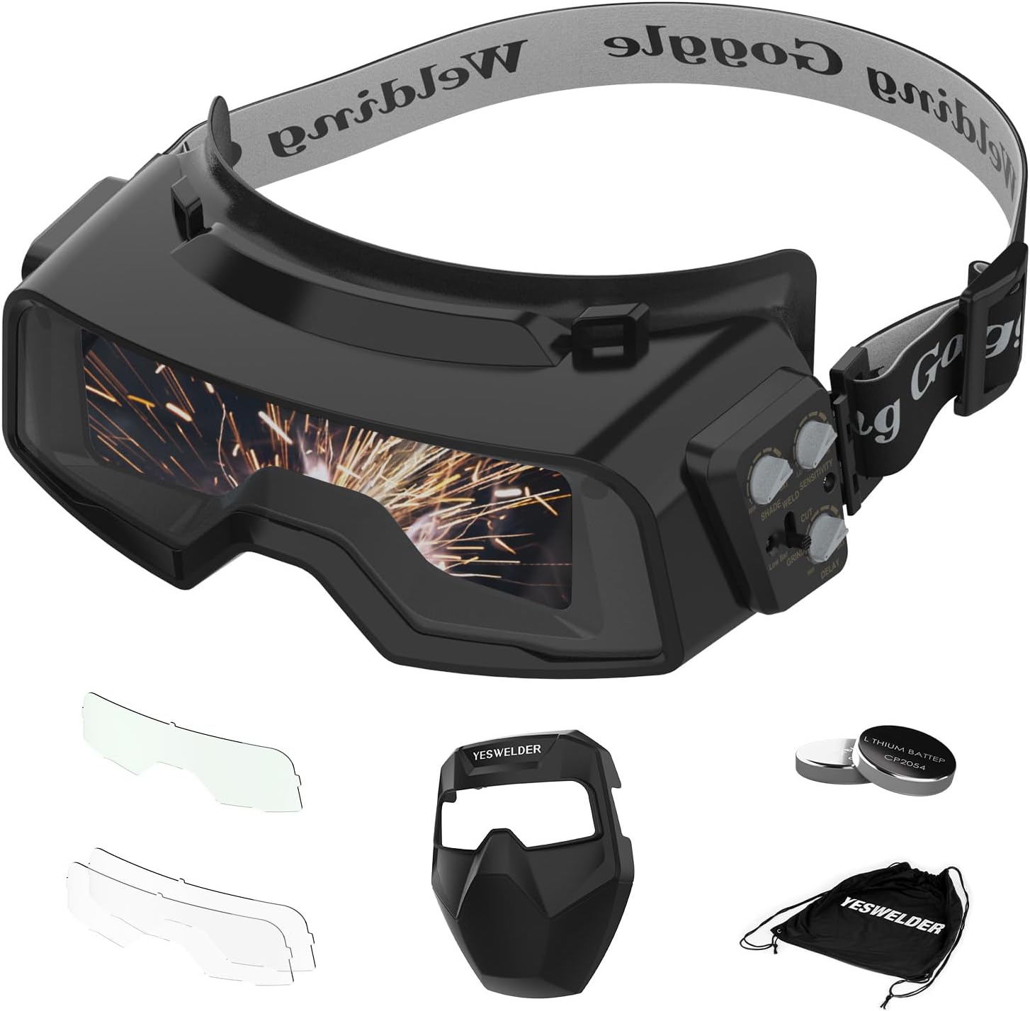 YESWELDER True Color Auto Darkening Welding Goggles, Wide Shade Range 4/5-9/9-13...