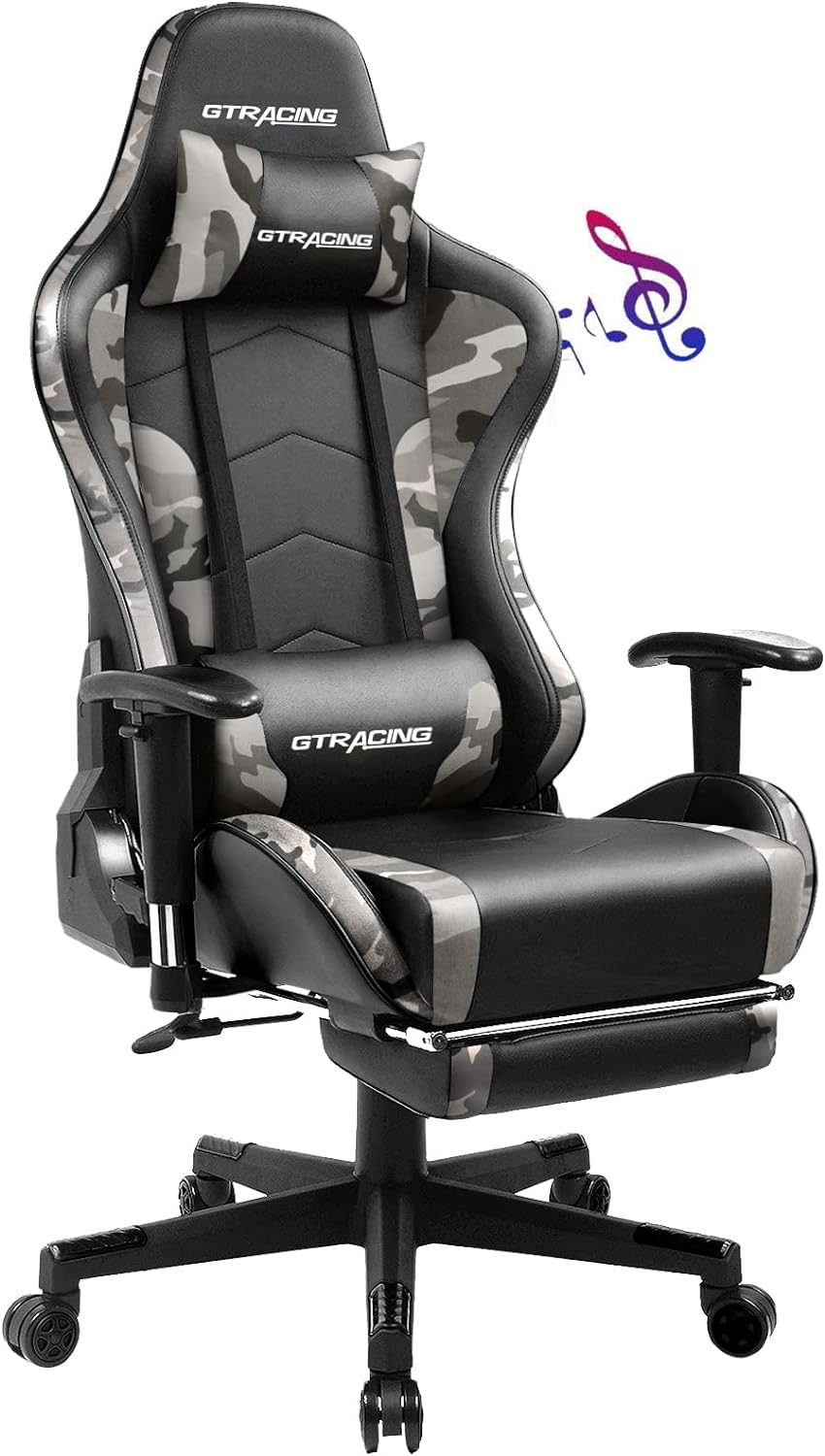 GTRACING GT890MF-Camouflage Gaming Chair, Premium Gaming Chair with Camouflage D...