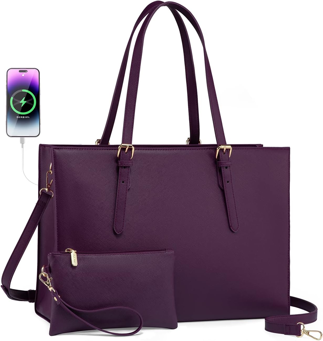 LOVEVOOK Laptop Bag for Women, Fashion Computer Tote Bag Large Capacity Handbag,...