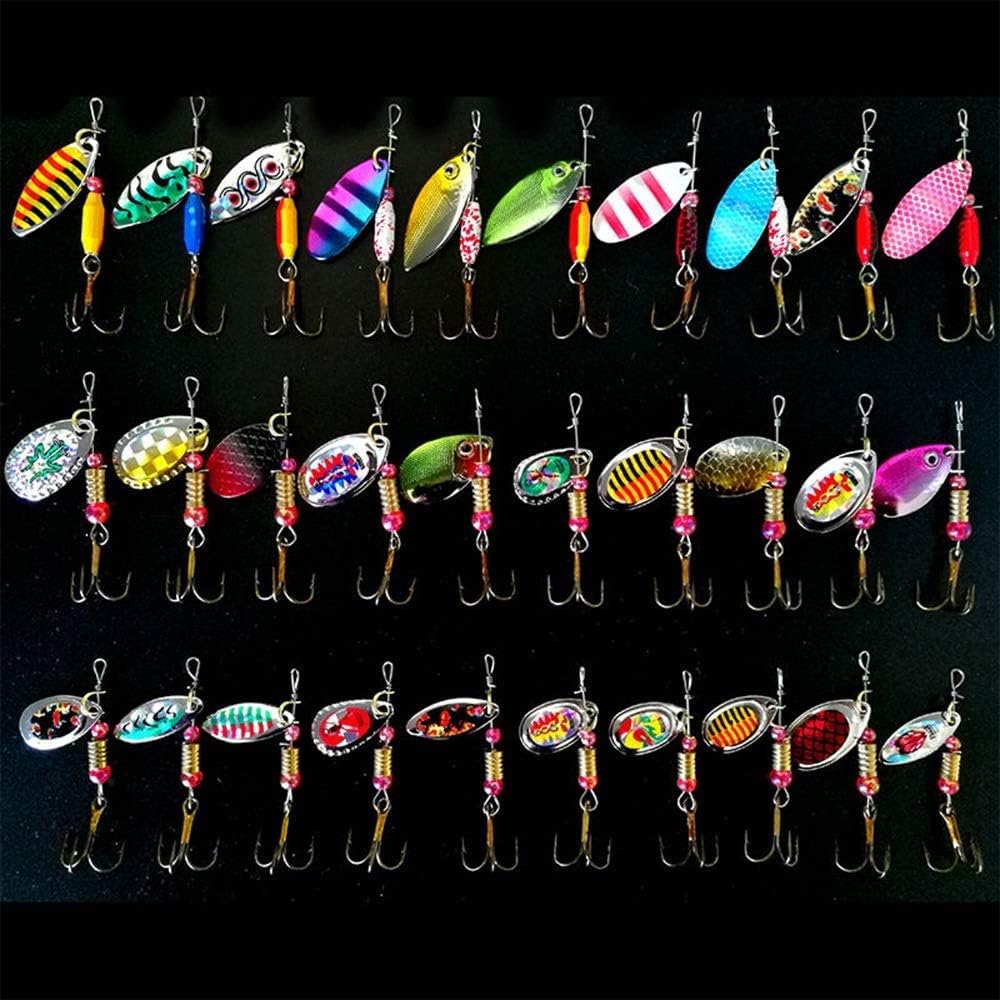 30pcs Fishing Lures Spinner Hard Bait Artificial Bait Tackle Fishing Wobblers Ca...