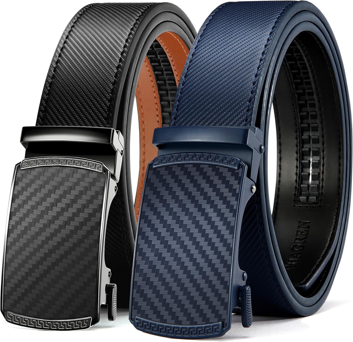 CHAOREN Leather Ratchet Belt Men 2 Pack - Customizable Fit, Effortless Style (35...