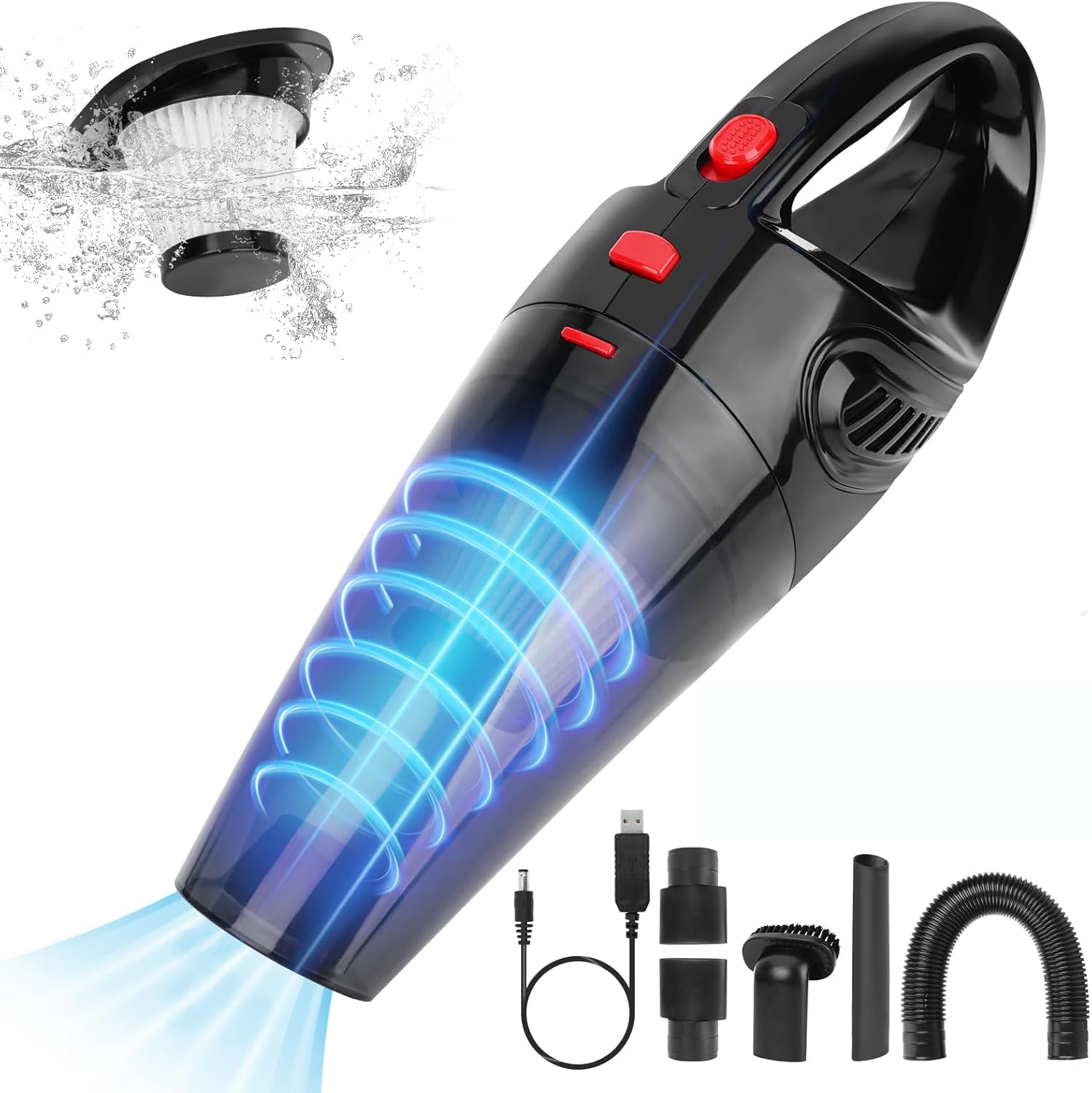 UXWEN Handheld Hoover, Mini Car Hoovers Cordless with HEPA Filter, Car Vacuum Cl...