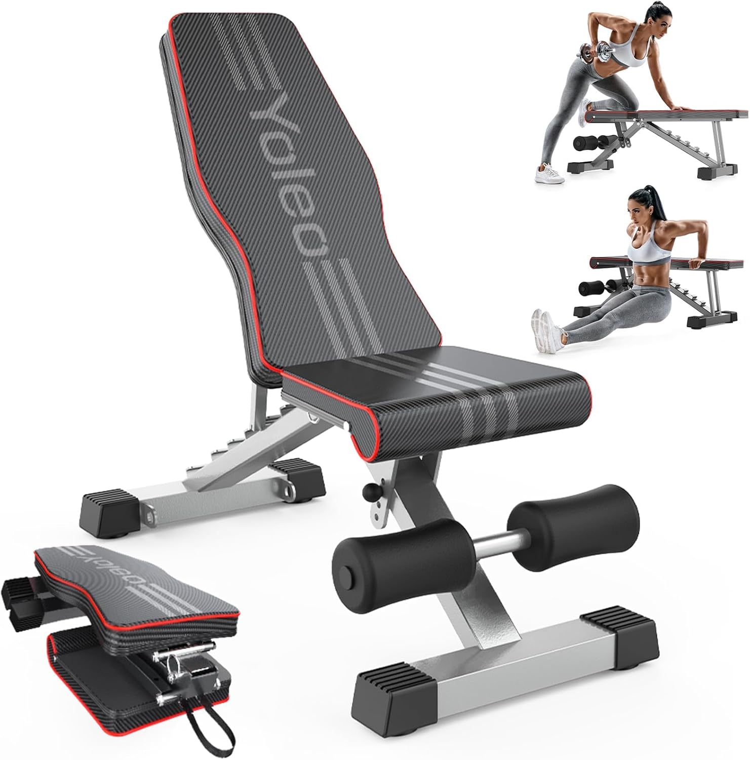 YOLEO Adjustable Weight Bench - Foldable Workout AB Bench for Home Gym, Incline/...