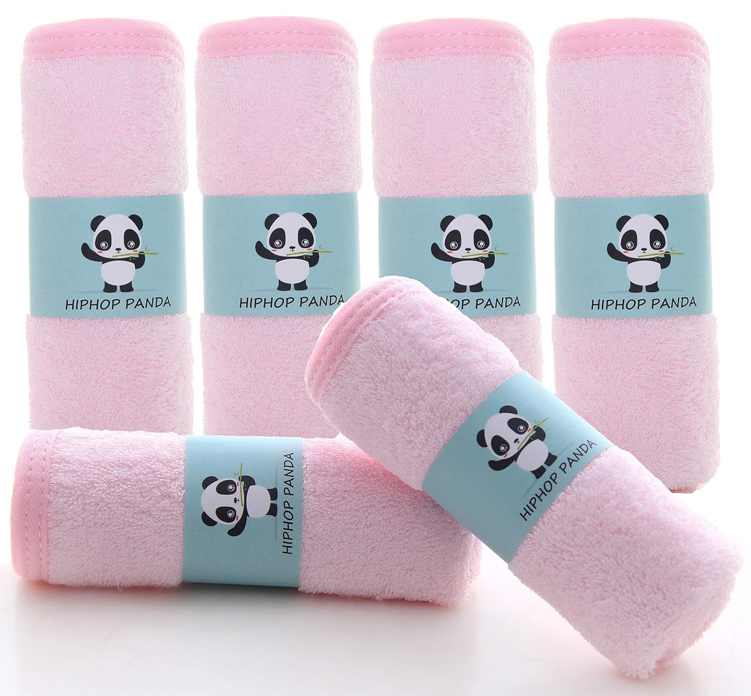 HIPHOP PANDA Baby Washcloths, Rayon Made from Bamboo - 2 Layer Ultra Soft Absorb...
