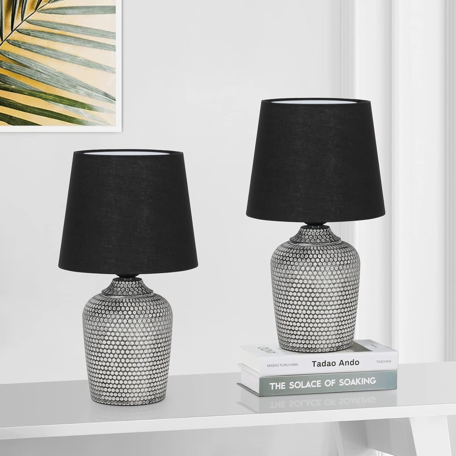 Small Table Lamps Set of 2, Bedside Nightstand Lamps for Bedroom Kid’s Room, Cut...