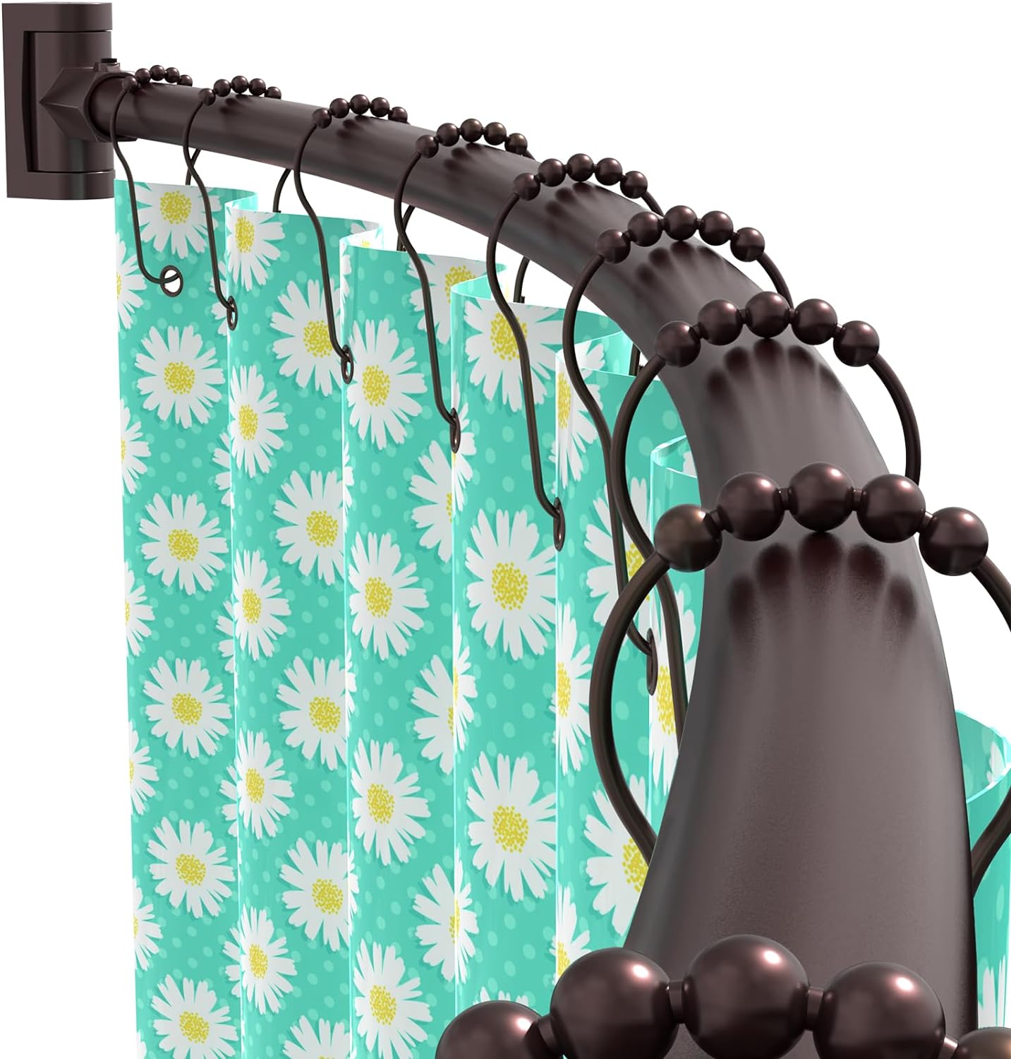PrettyHome Adjustable Arched Curved Shower Curtain Rod Rustproof Expandable Alum...