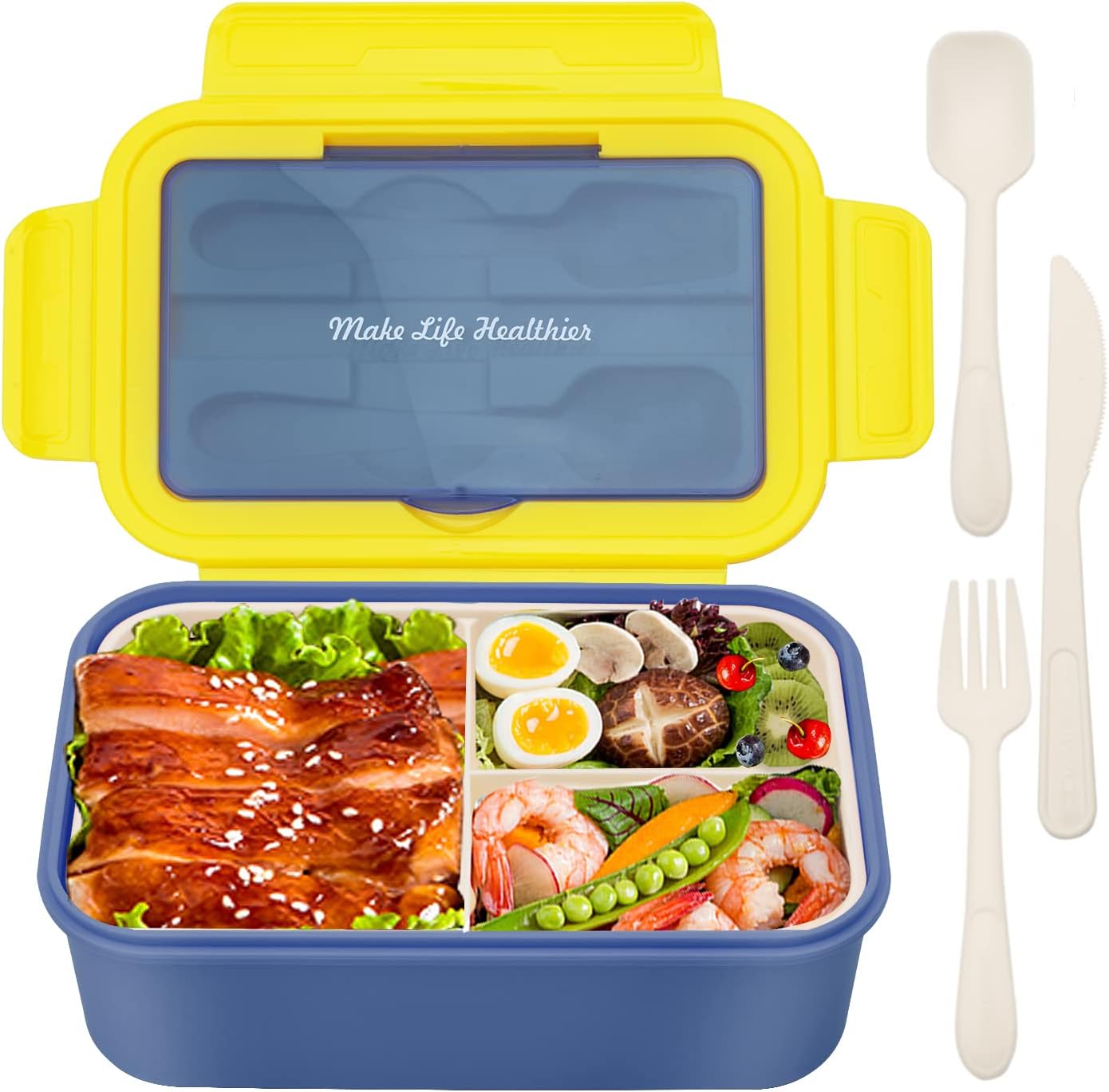 BIBURY Bento Box, 1400ml Leakproof Lunch Box for Adults and Kids, Food Container...