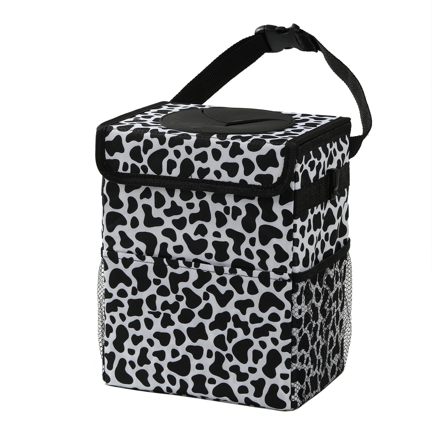 Car garbage can with lid Leak Proof Vehicle Trash Can 3 Storage Pockets Hanging...