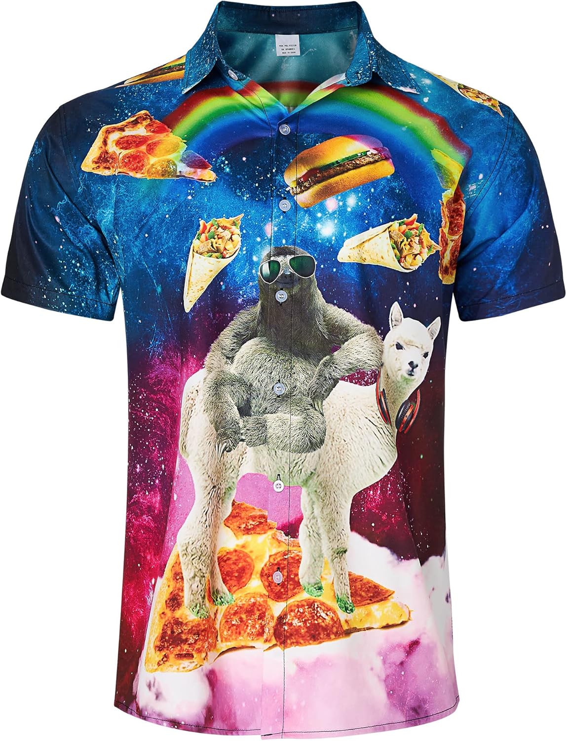 TUONROAD Hawaiian Shirt for Men Funny Cat 3D Printed Beach Shirt Short Sleeve Sh...