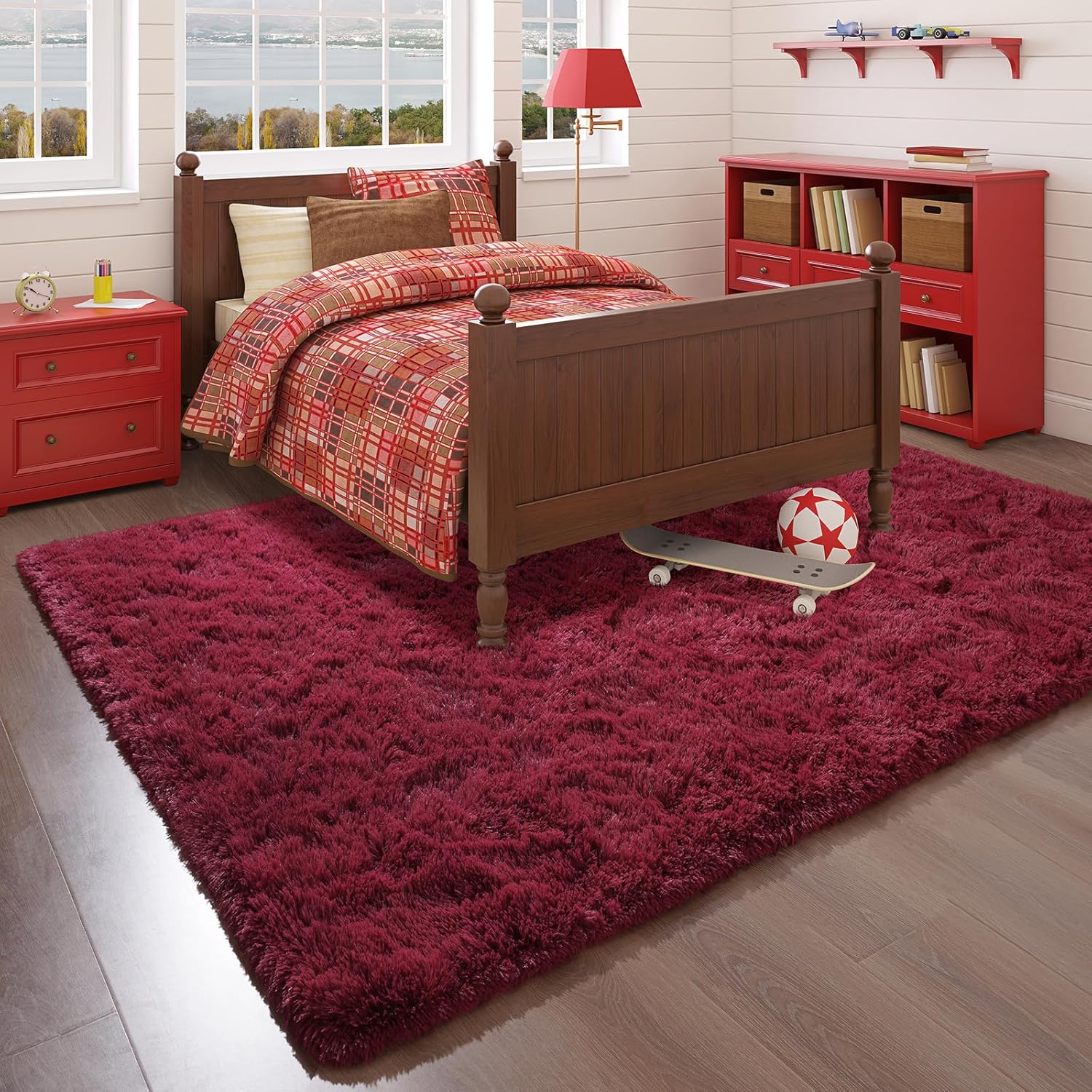 HOMORE Luxury Fluffy Area Rug Modern Shag Rugs for Bedroom Living Room, Super So...