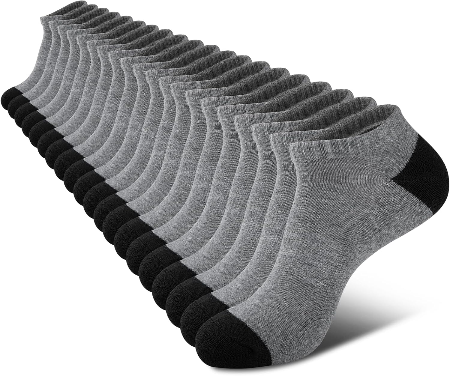 COOVAN 10 Pairs Mens Cushion Ankle Socks Men 10 Pack Low Cut Comfort Breathable...