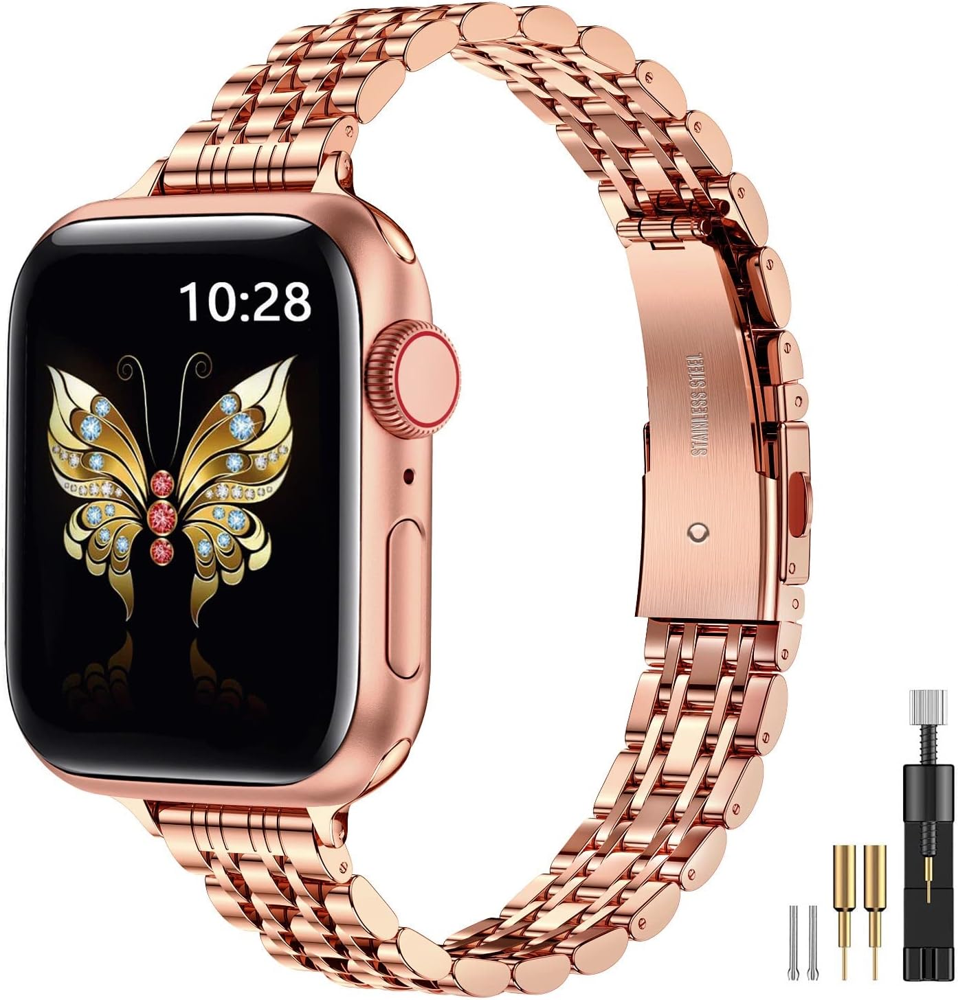 MioHHR Slim Straps Compatible with Apple Watch Strap 38/40/41/42/44/45/49mm, Thi...