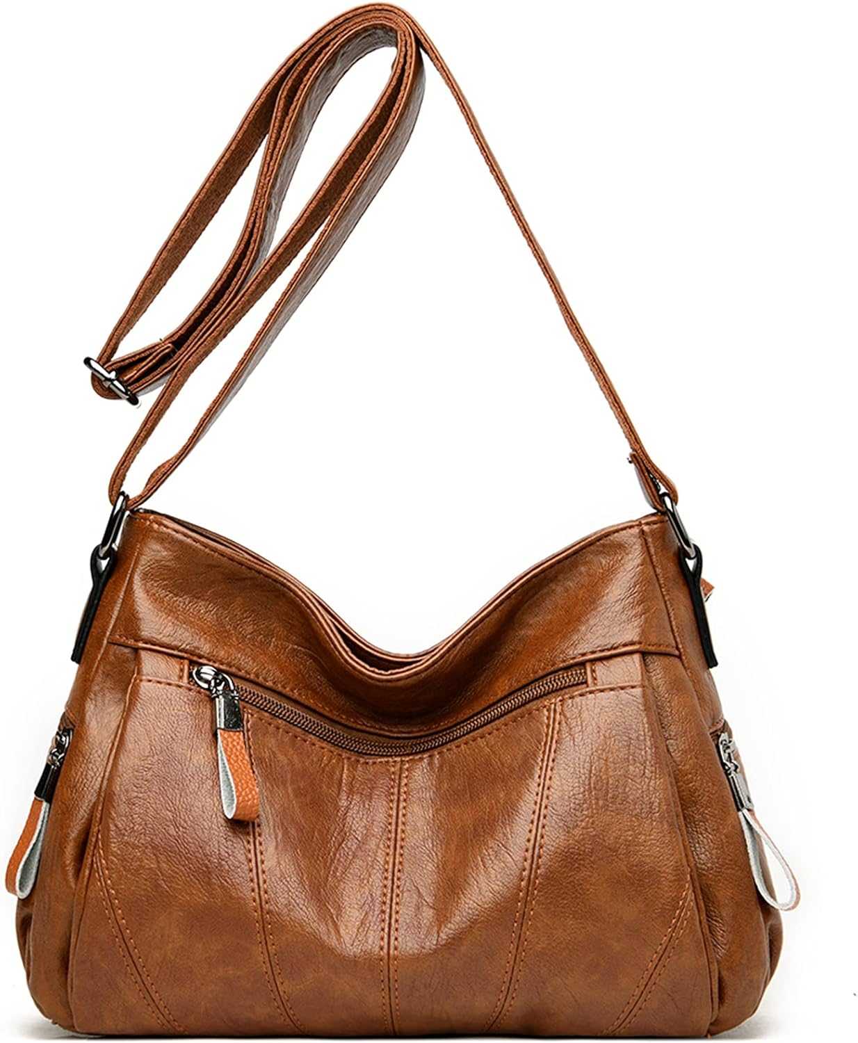 Sacmill Womens Leather Crossbody Bags Multi Pocket Soft Ladies Leather Shoulder...