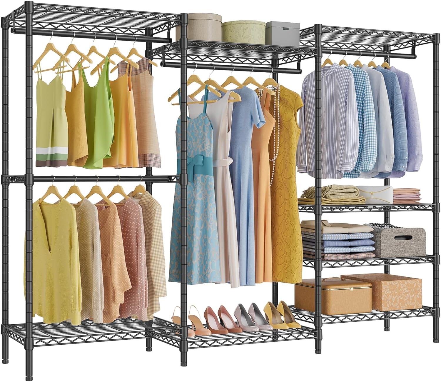 VIPEK V5 Plus Large Portable Closet Rack Freestanding Wardrobe Closet, Multi-Fun...