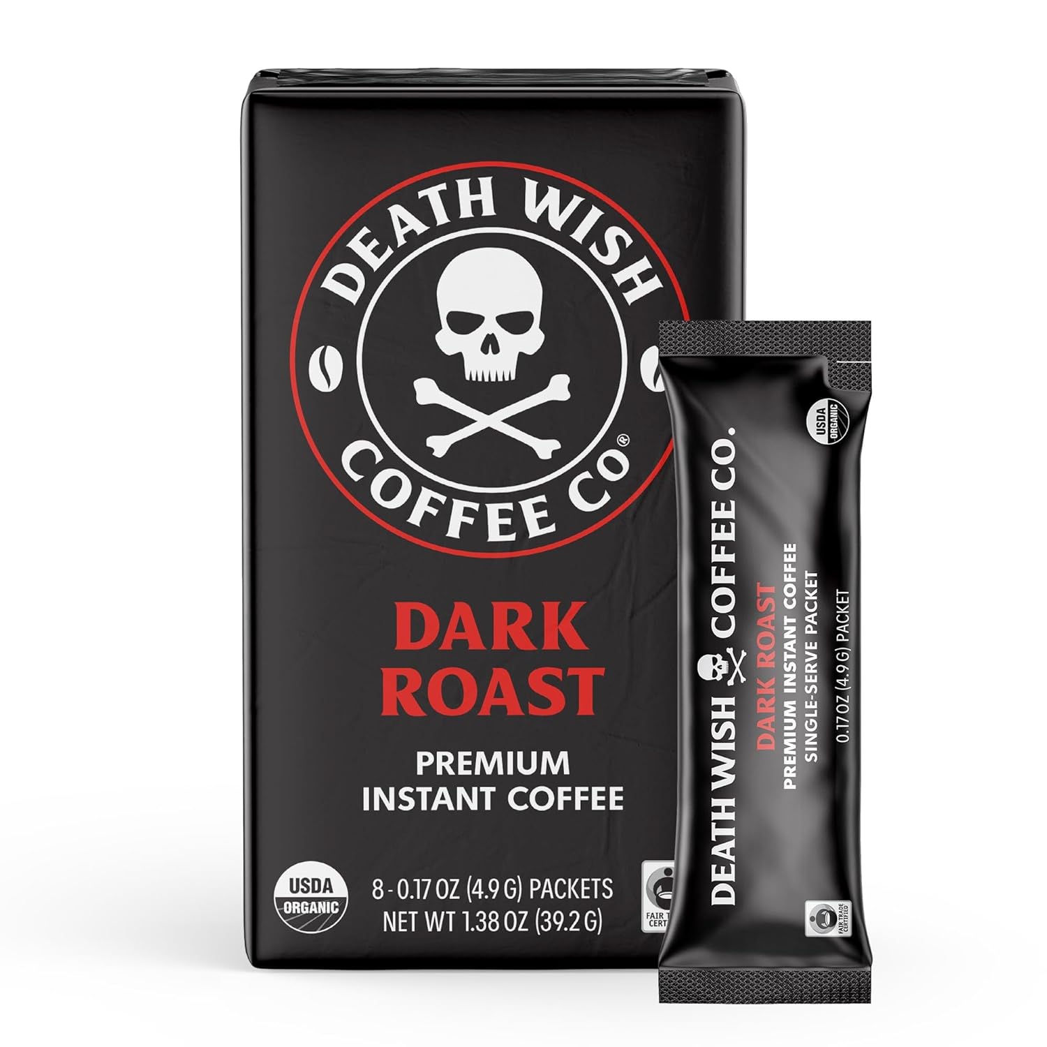 Death Wish Coffee Instant Dark Roast Coffee Packets, Bold & Intense Blend of Ara...