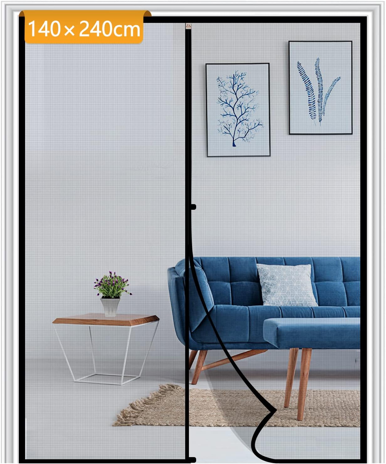 Yotache Fly Screen Door 140 x 240 cm, Reinforced Polyester Anti-Tearing Insect F...