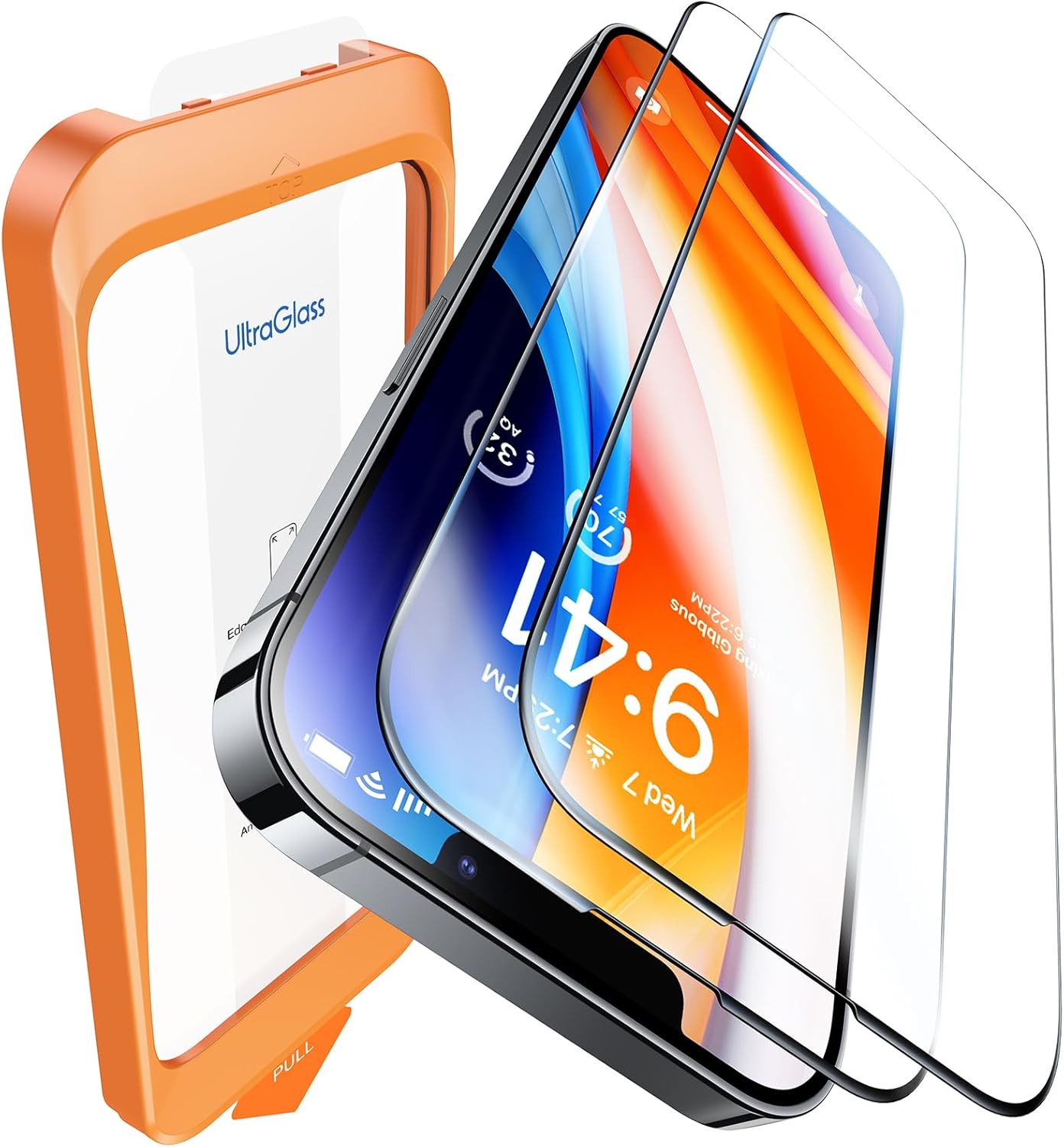 UltraGlass TOP 9H+ Glass for iPhone 13/13 Pro Screen Protector [Military Grade S...