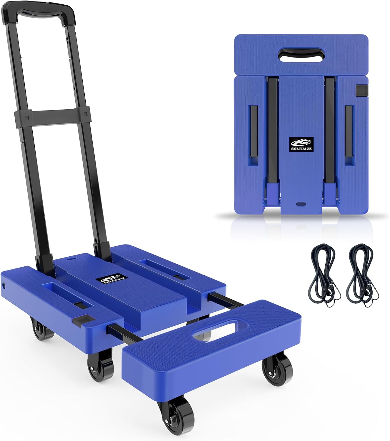SOLEJAZZ Fold Up Portable Dolly, Folding Hand Truck for Moving, 230KG Trolley Do...
