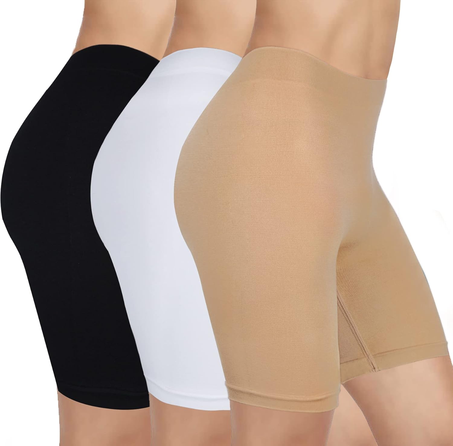 Justay Sowarm 3 Pack Anti Chafing Shorts Women Seamless Slip Shorts Ladies Long...