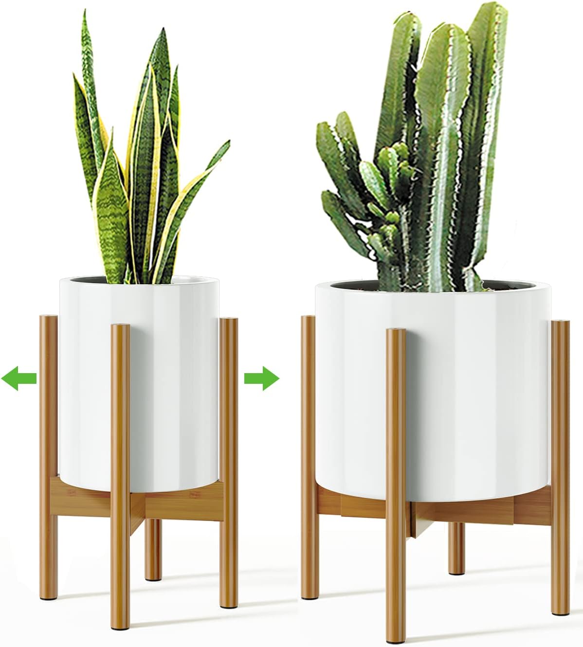 MUDEELA Adjustable Plant Stand Indoor, Bamboo Plant Stand 8 to 12 Inches, Single...