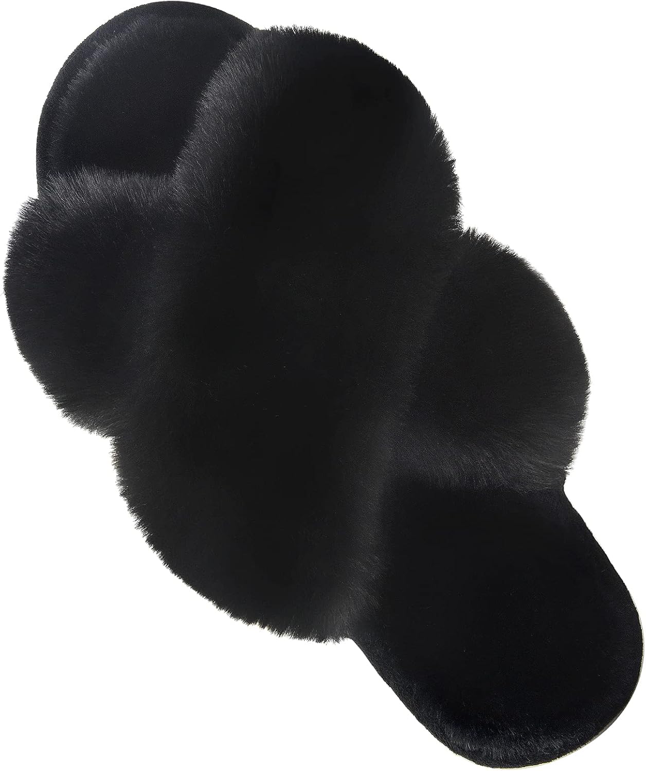 Parlovable Women's Cross Band Slippers Fuzzy Soft House Slippers Plush Furry War...