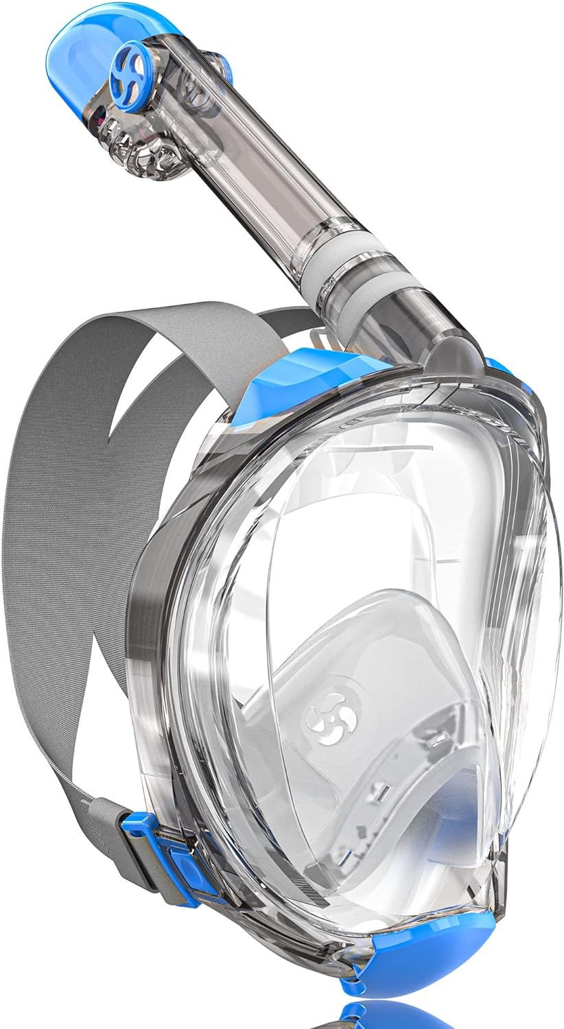 QingSong Full Face Snorkel Mask for Adults, Snorkeling Gear with Camera Mount, F...