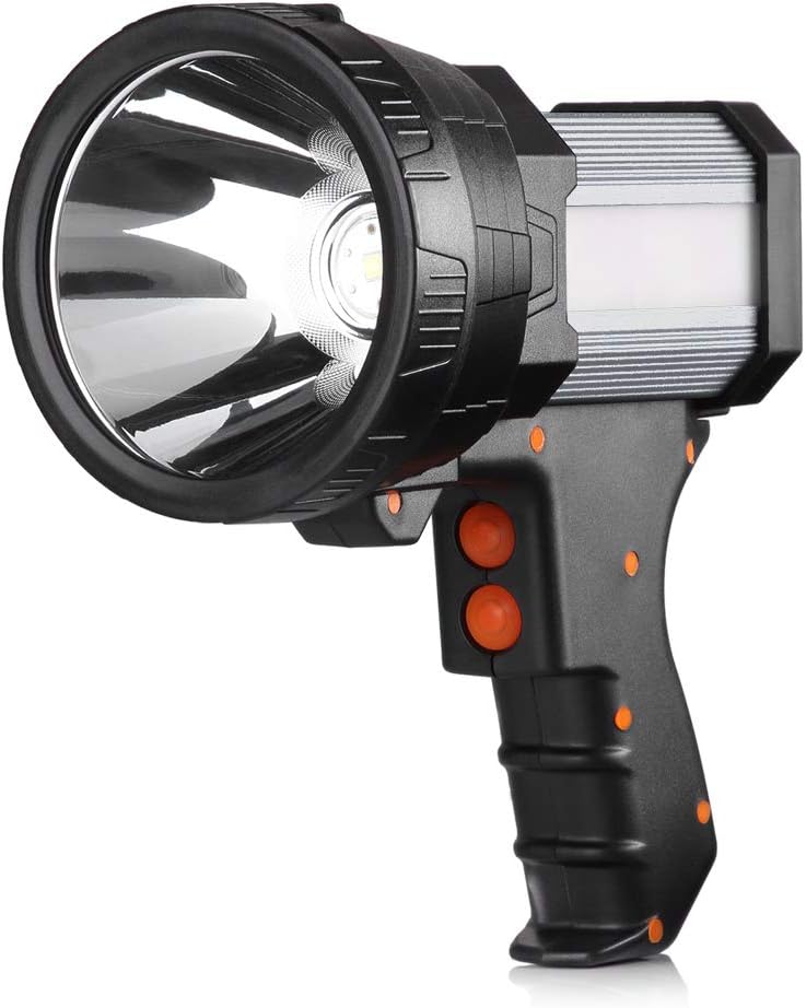 BUYSIGHT Rechargeable Spotlight,Spot Lights Hand held Large Flashlight 200000 lu...