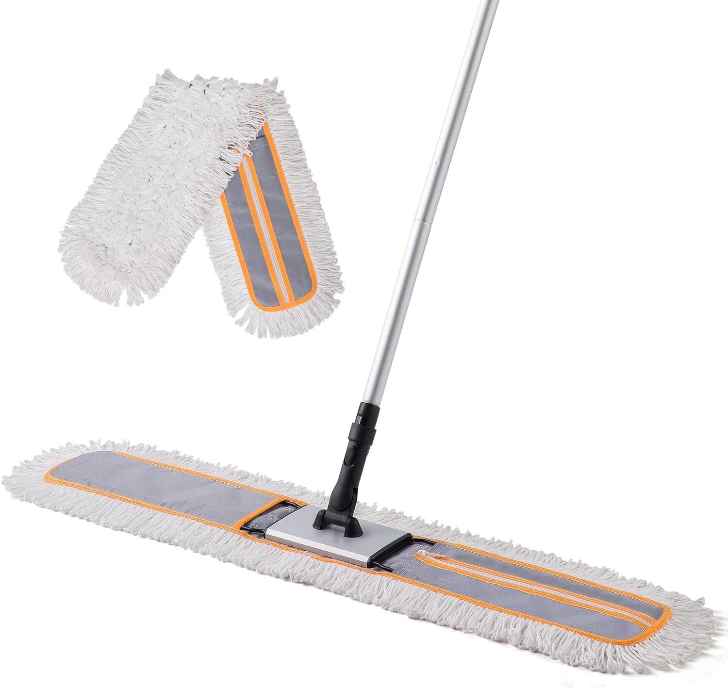36” Commercial Dust Mop for Hardwood Floor Cleaning, Heavy Duty Push Broom Mop H...