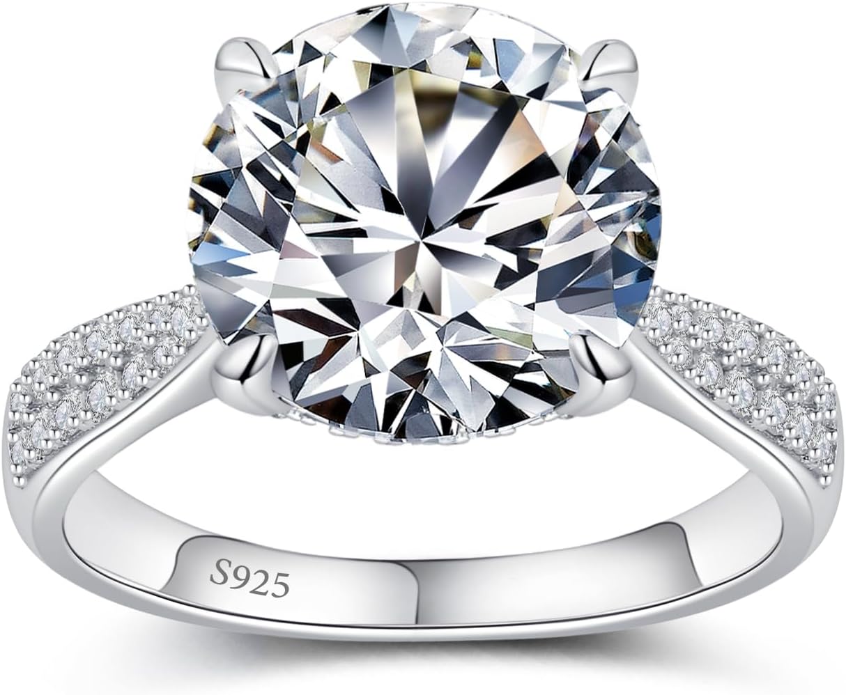 Moissanite Engagement Rings for Women,Women's Engagement Promise Rings 925 Sterl...