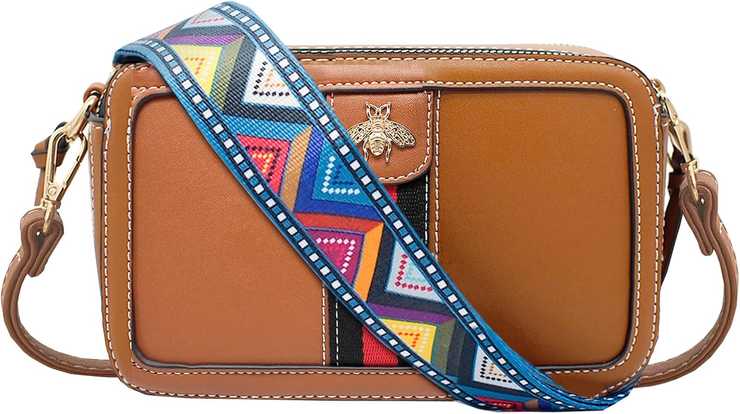 Beatfull Designer Bee Crossbody Purse for Women PU Leather Shoulder Handbag Came...