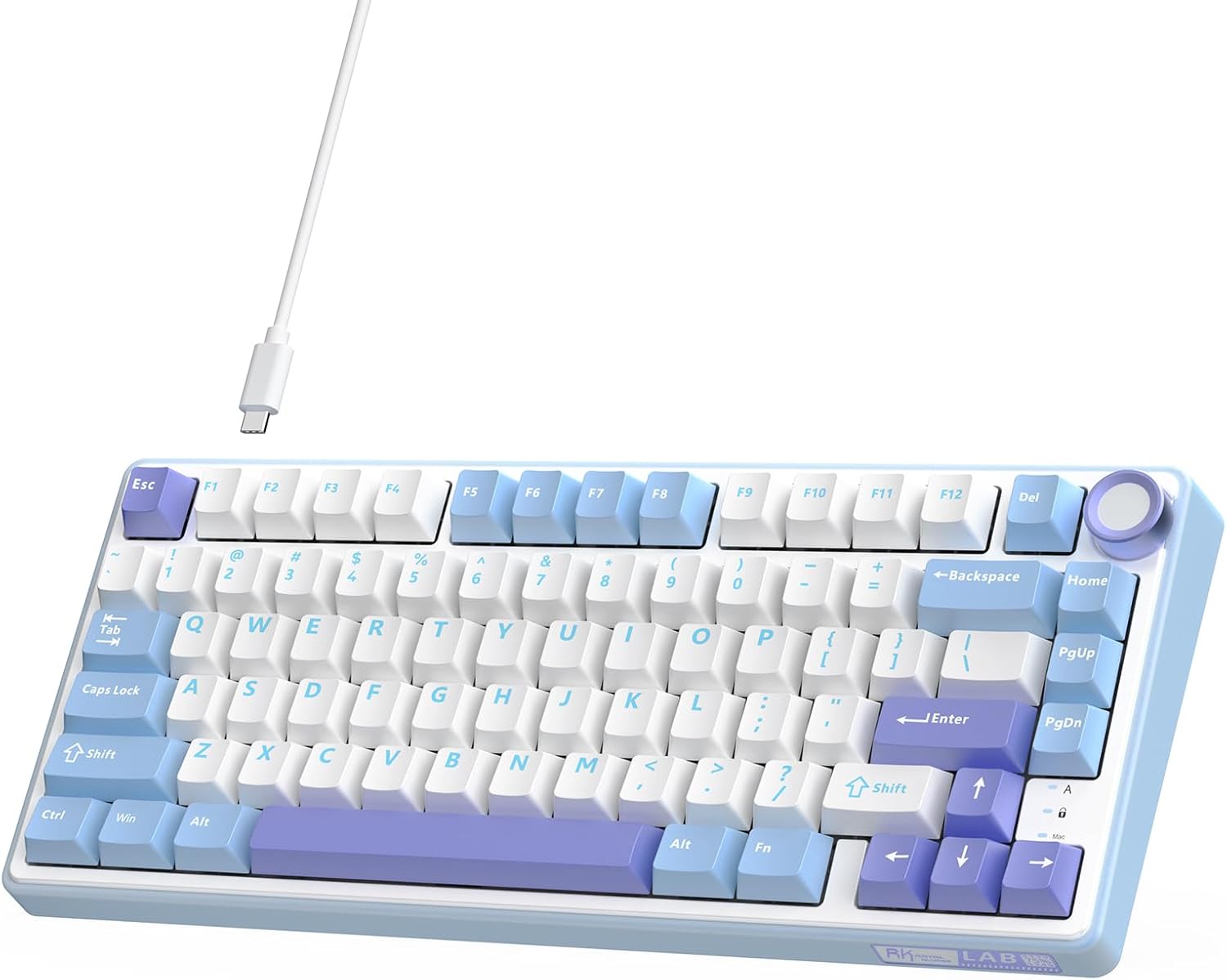 RK ROYAL KLUDGE R75 Mechanical Keyboard Wired with Volumn Knob, 75% TKL Custom G...