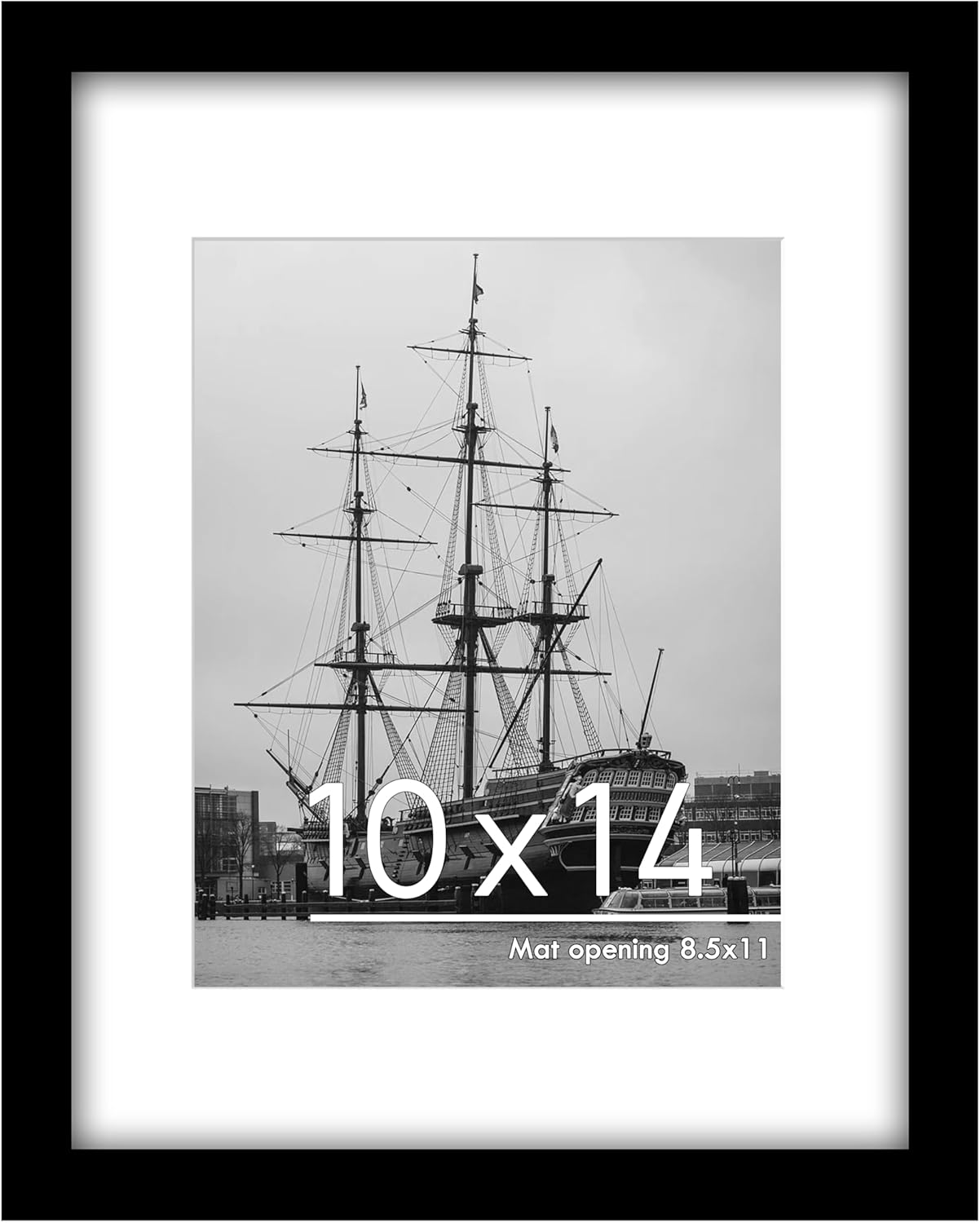 PEALSN 10x14 Picture Frame, Display Pictures 8.5 x 11 with Mat or 10 x 14 Withou...