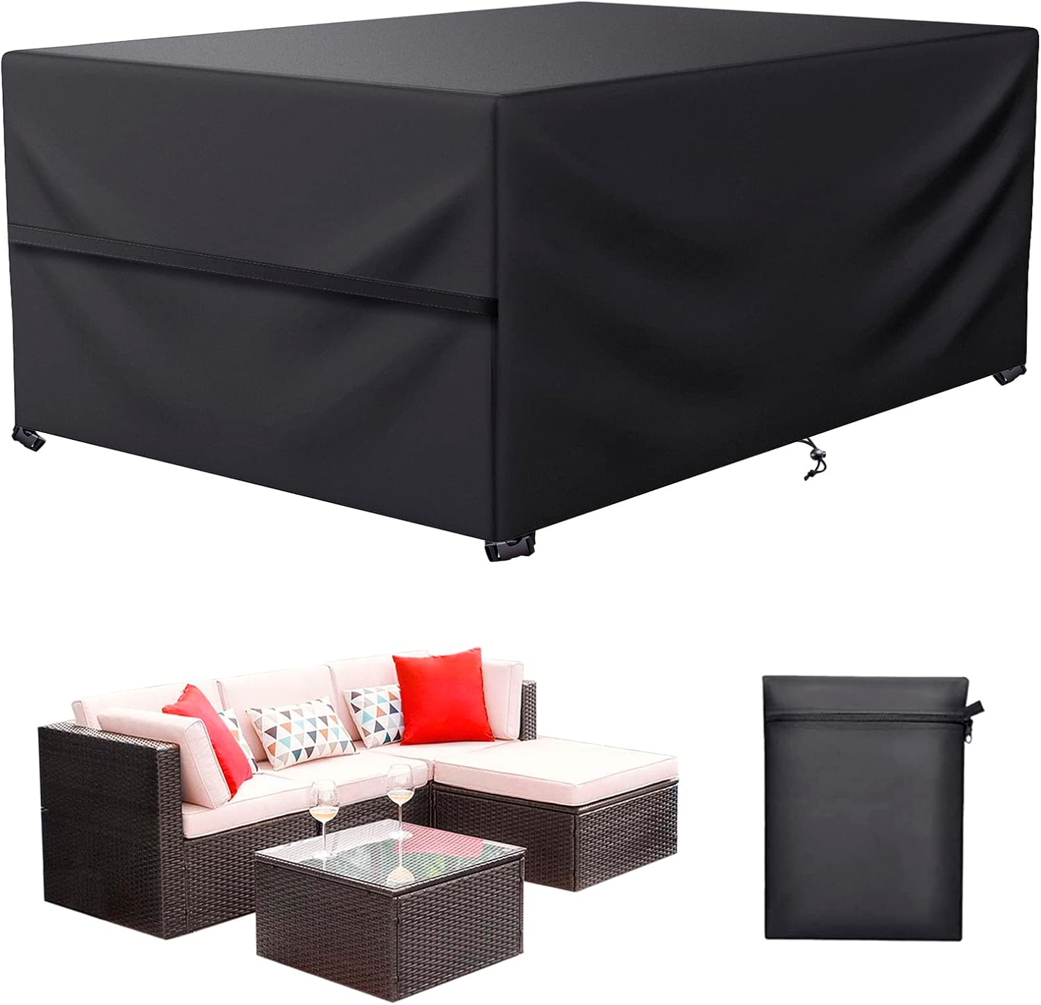 LCGOD Garden Furniture Covers waterproof，Garden Table Covers Heavy Duty 600D Ox...