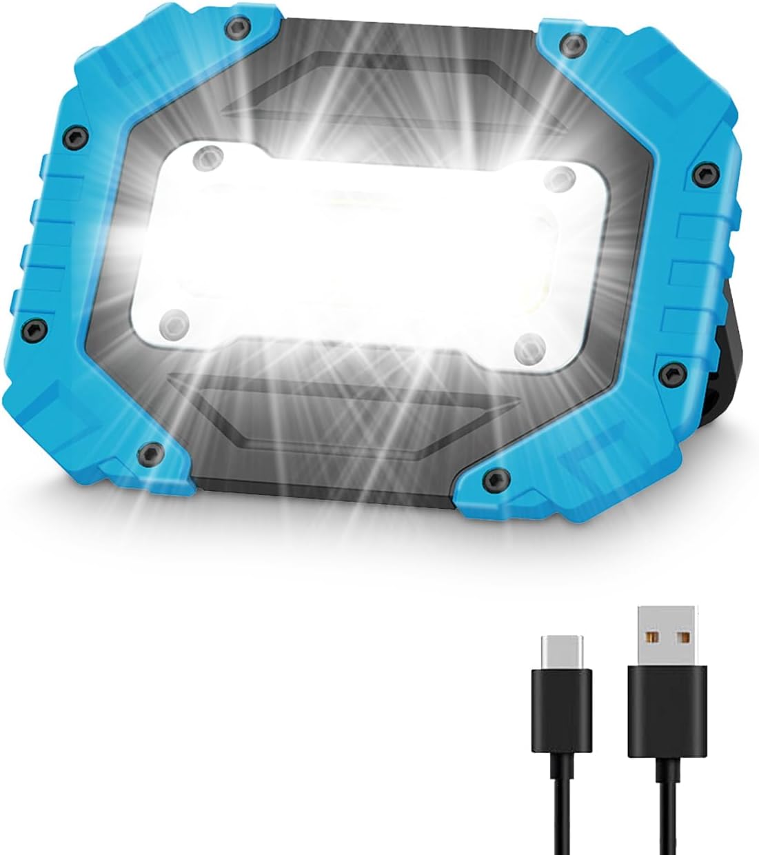 2023 Newest 30W Rechargeable Work Lights, COB Floodlight Super Bright with 4 Mod...