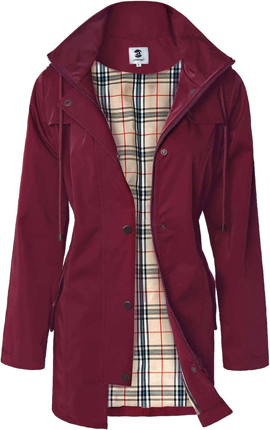 SaphiRose Women's Long Hooded Rain Jacket Outdoor Raincoat Windbreaker XX-Large...