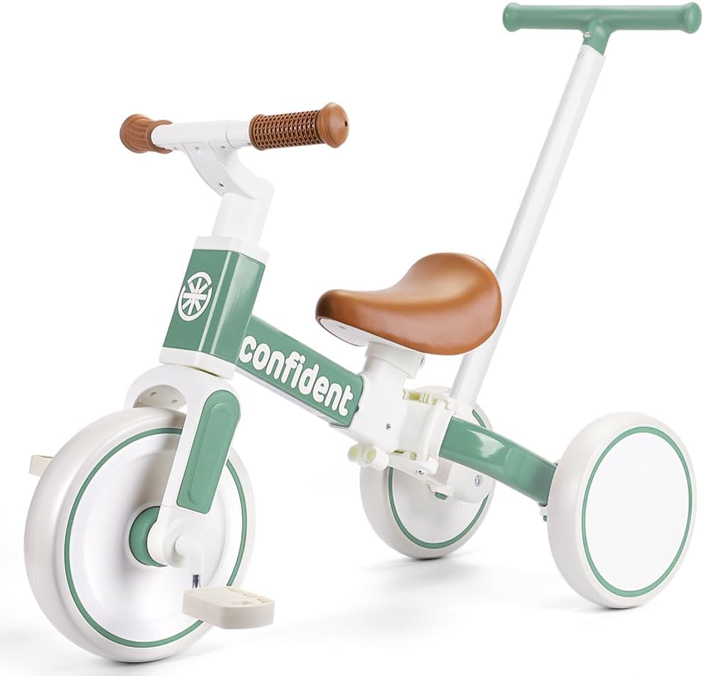 XIAPIA Tricycles for 1-3 Year Olds, 5 in 1 Toddler Balance Bike with Removable P...