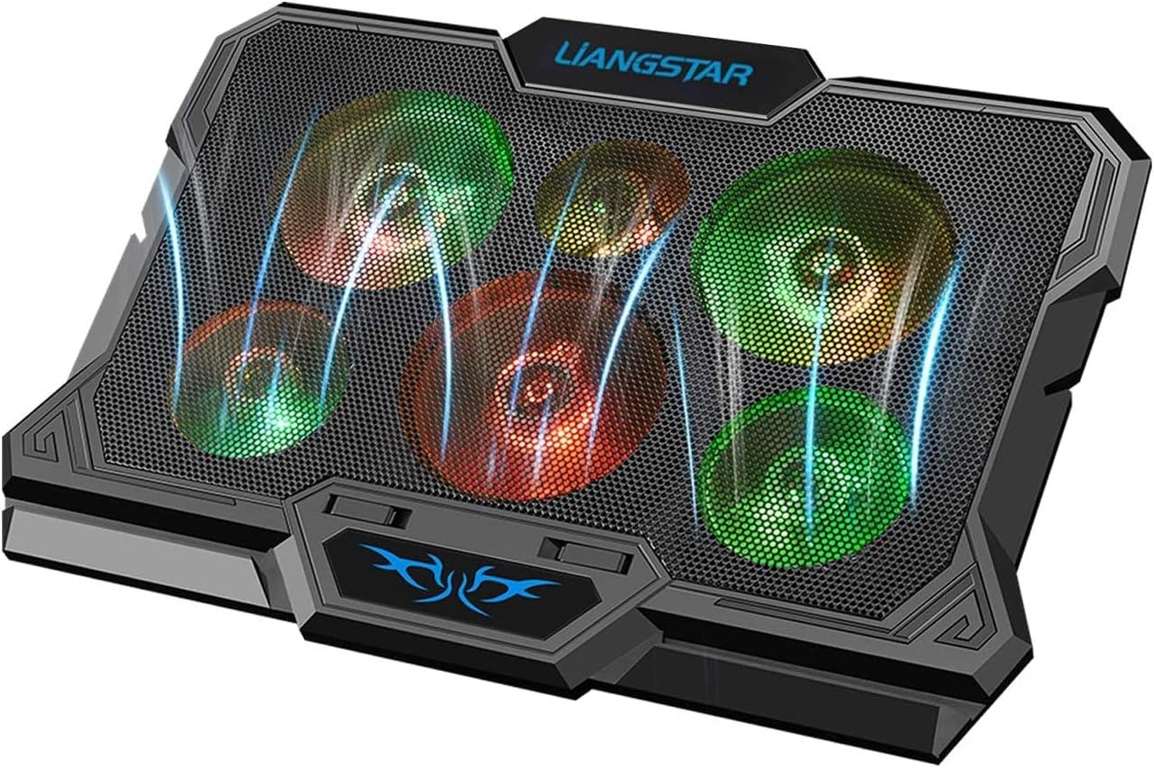 Laptop Cooling Pad, Laptop Cooler with 6 Quiet Led Fans for 15.6-17 Inch Laptop...