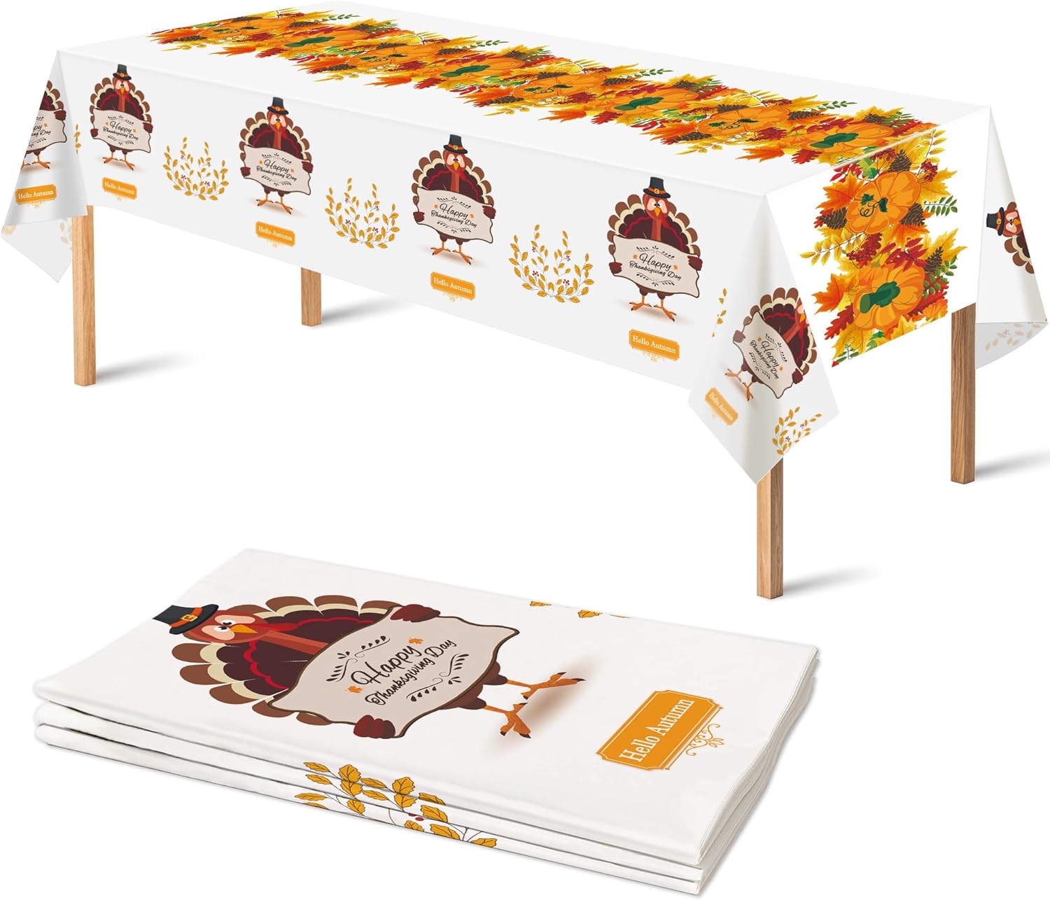 3 Pack Thanksgiving Tablecloth Disposable - Fall Thanksgiving Party Supplies Pla...
