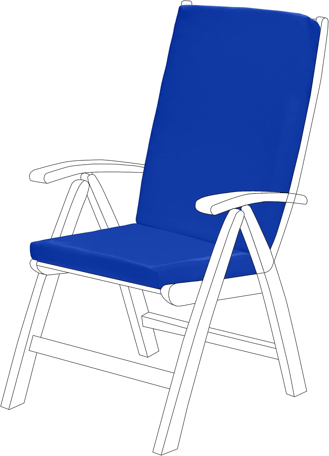 Gardenista Garden High Back Chair Seat Pad | Outdoor Indoor Seating Cushion | Wa...
