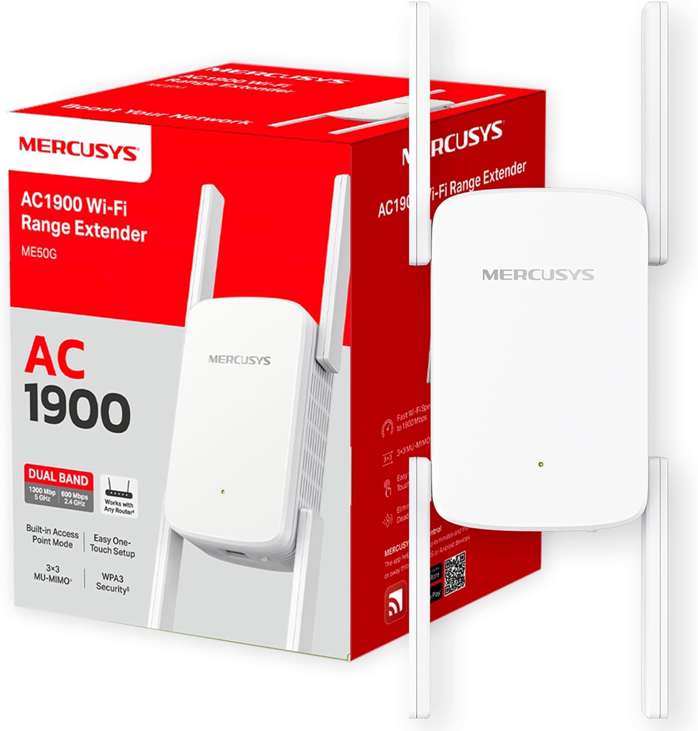 MERCUSYS 2024 Newest WiFi Extender, WiFi Booster, WiFi Repeater, 1900Mbps Ultrax...