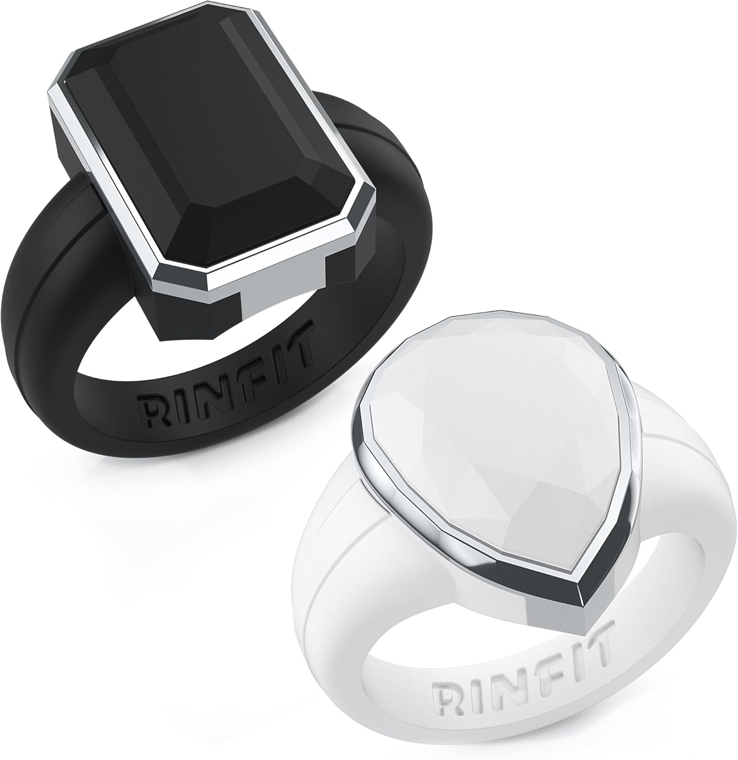 Rinfit Women's Silicone Rings - Engagement or Promise Ring for Her - Emerald Sil...