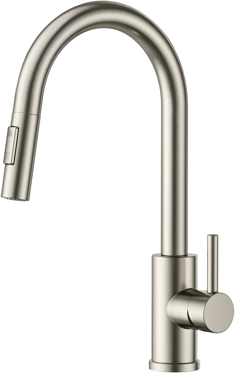 FORIOUS Kitchen Taps, Kitchen Taps Mixer with High Arc Spout Swivels 360° Single...