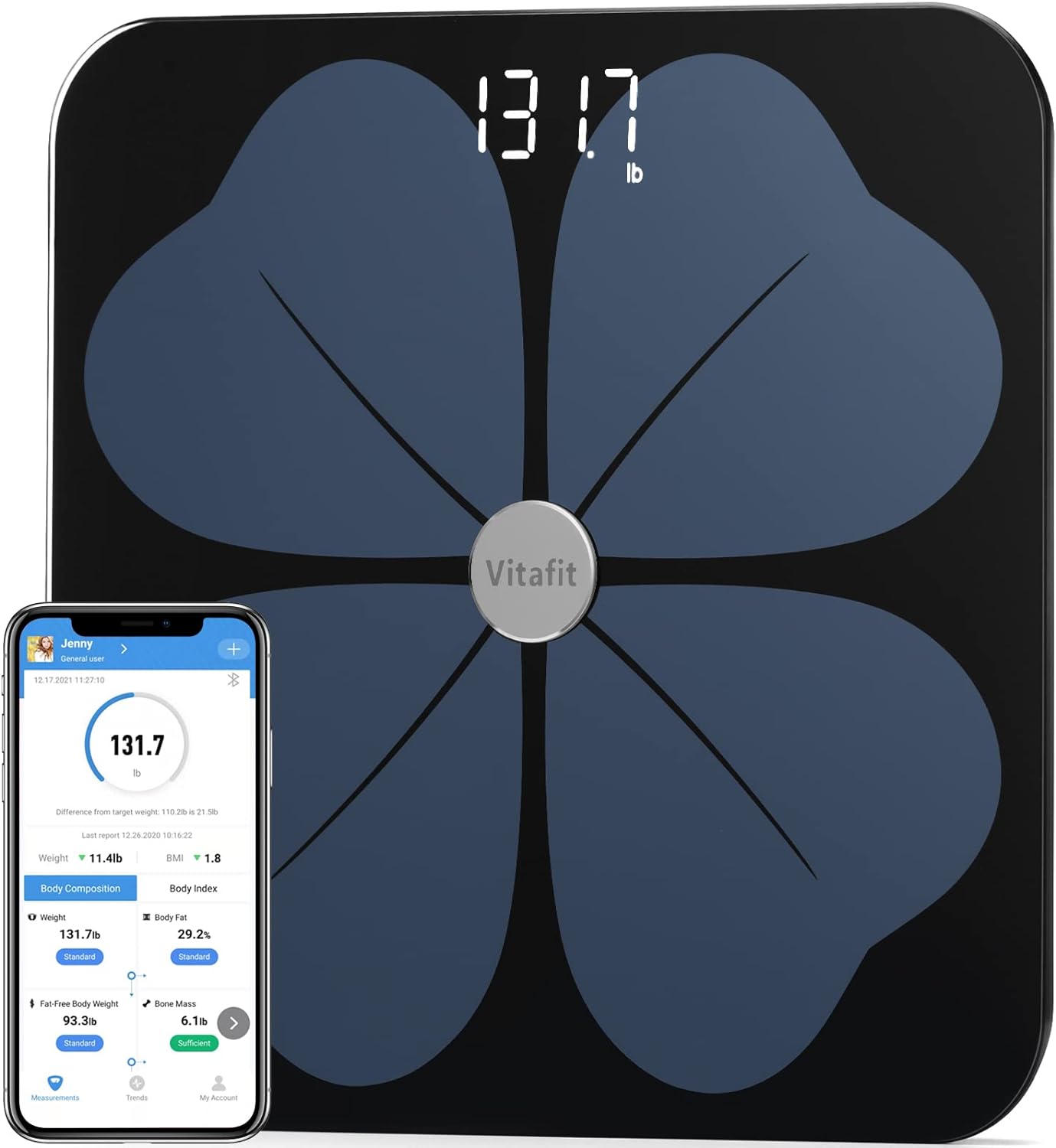 Vitafit Body Fat Scales, Smart Scales for Body Weight with BMI Digital Bathroom...