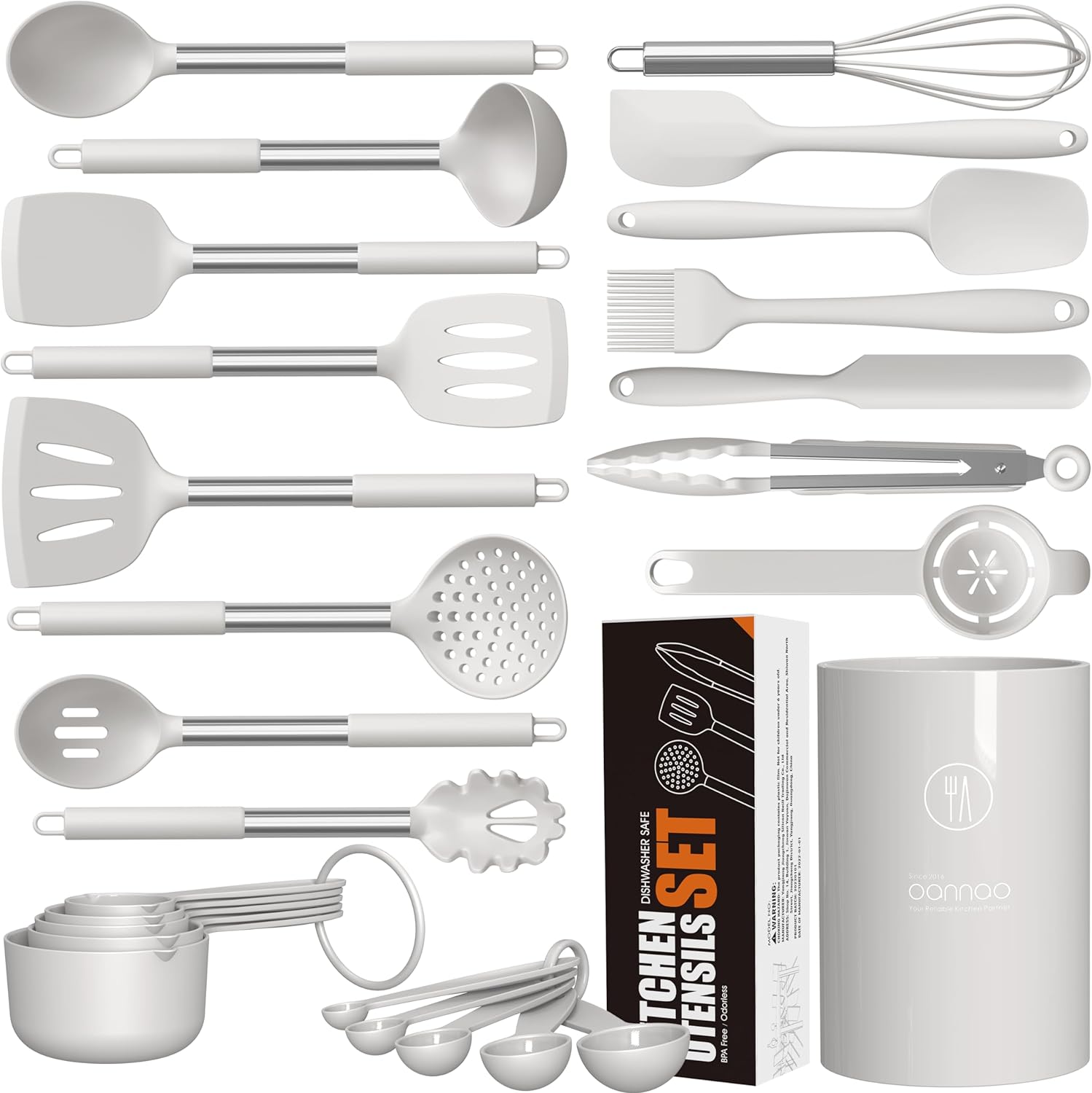 Large Silicone Cooking Utensils Set - Heat Resistant Kitchen Utensils Sets,Spatu...