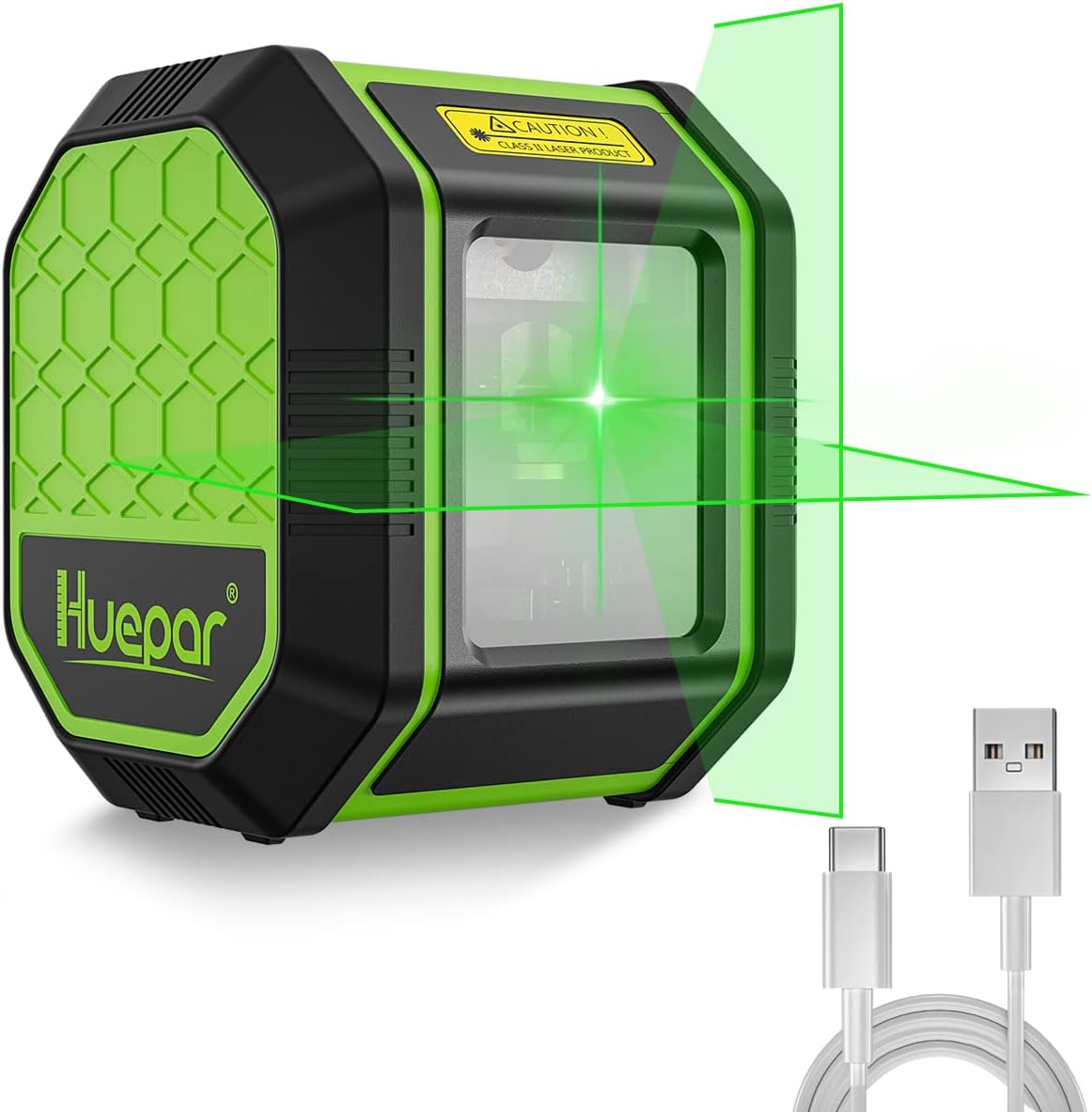 Laser Level, Huepar 30M/98Ft Self-Leveling Line Laser USB Rechargeable Li-ion Ba...