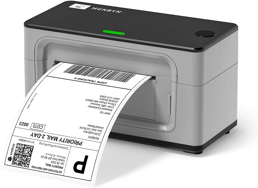 MUNBYN Desktop Thermal Label Printer 4x6 for Shipp...